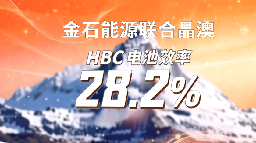 喜讯 | 金石能源联合晶澳突破HBC电池效率新纪录，首批电池片效率达28.2%